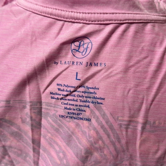 women's LJ by Lauren James pink & blue long sleeve spf 30 top size large - Picture 4 of 4